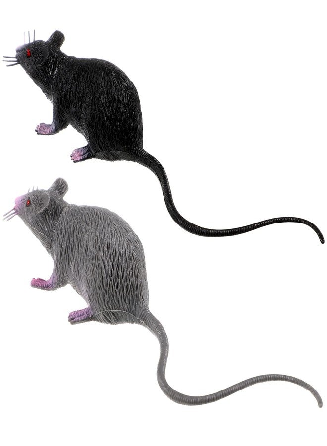 IMIKEYA Plastic Fake Rats: 2 Pcs Realistic Mouse Toys Lifelike Rubber Rats Fake Mouse Rubber Mouses Prank Mice Spooky Realistic Rat Tricks Toy Rat Pranks Props for Halloween Party Supplies - Image 1